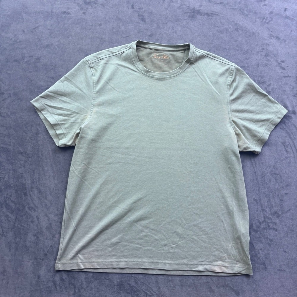 Tasso Elba Mens Supima Cotton Blend Short Sleeve T-Shirt Sage Green Large